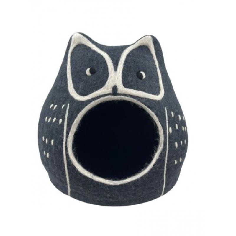 Felt Black Owl Cat Cave LH08 image
