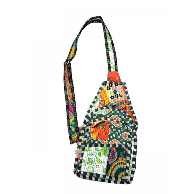 Cotton Kantha Stiches Quilted Crossbody Bag image