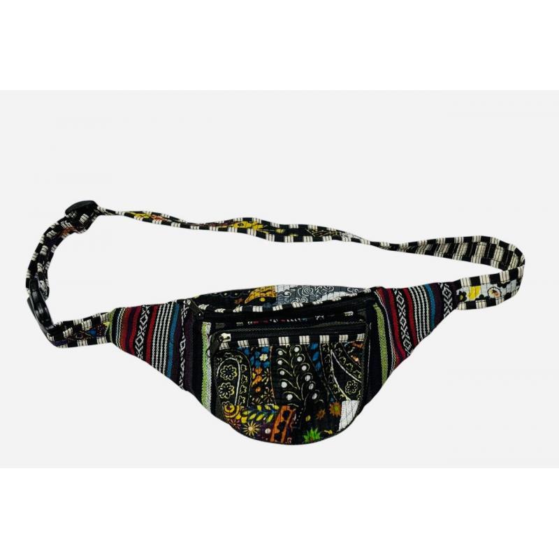 Cotton Patchwork Kantha Stiches Quilted Fanny Bag image
