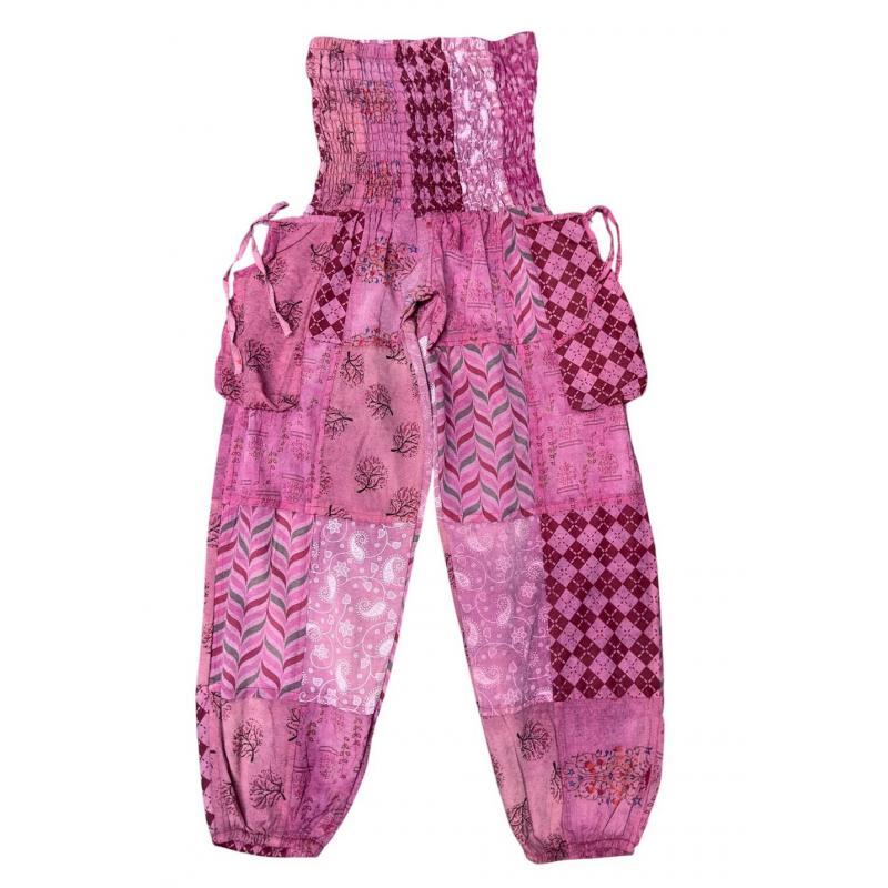 Cotton Multi Pink Patchwork Yoga Pant image