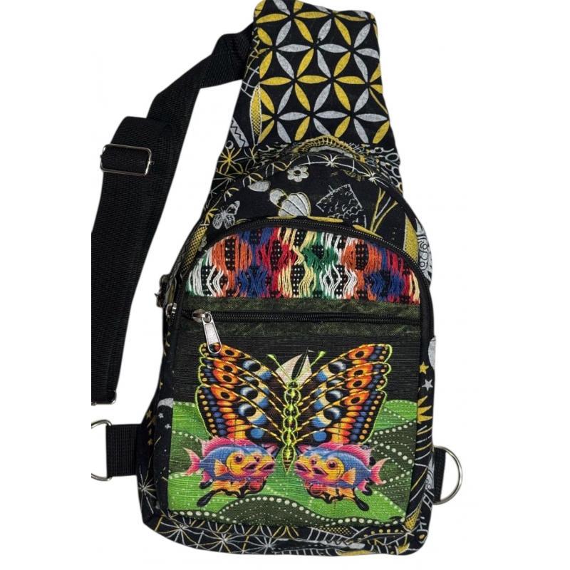 Cotton Multi Fish Butterfly Side Crossbody Bag image