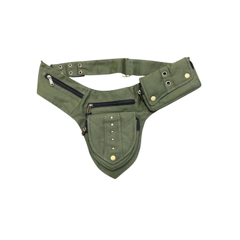 Cotton Multi Pocket Jungle Green Fanny Bag CT3 image