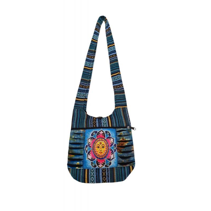 Cotton Multi Color Razor Cut Sun in Mandala Mini Bag image