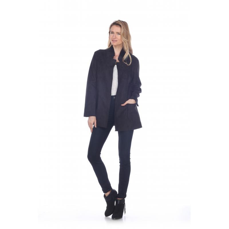 Women's Suede Long Coat Wholesale (KF9101/ AG08) image