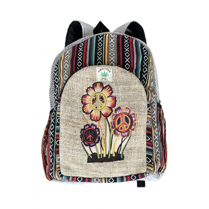 Hemp Flowers & Peace Emb Backpack image
