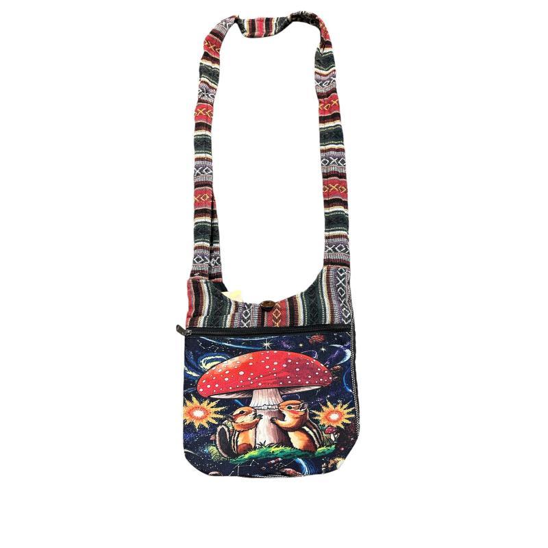 Cotton Red Mushroom Squirrel Mini Bag