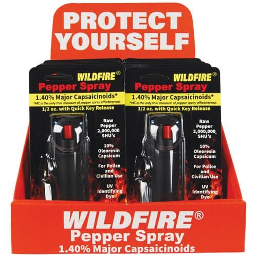 WildFire 1.4% MC Halo Pepper Spray Black 12-Unit Counter Display - Stream Formula, Highest MC Concentration, Retail-Ready Wholesale Dealer Pack image