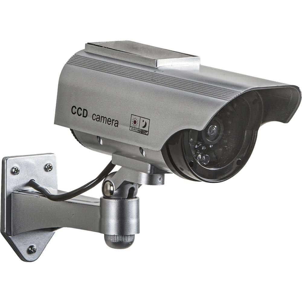 Solar Powered Dummy Security Camera with Flashing Red LED image