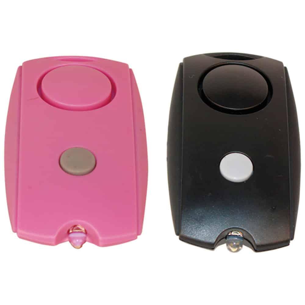 Mini Personal Alarm with LED Flashlight and Belt Clip - 120dB Siren, 3 x LR44 Battery, Keychain Attachable, 3 x 1.5 x 0.5 Inch Compact Design, Available in Black and Pink image