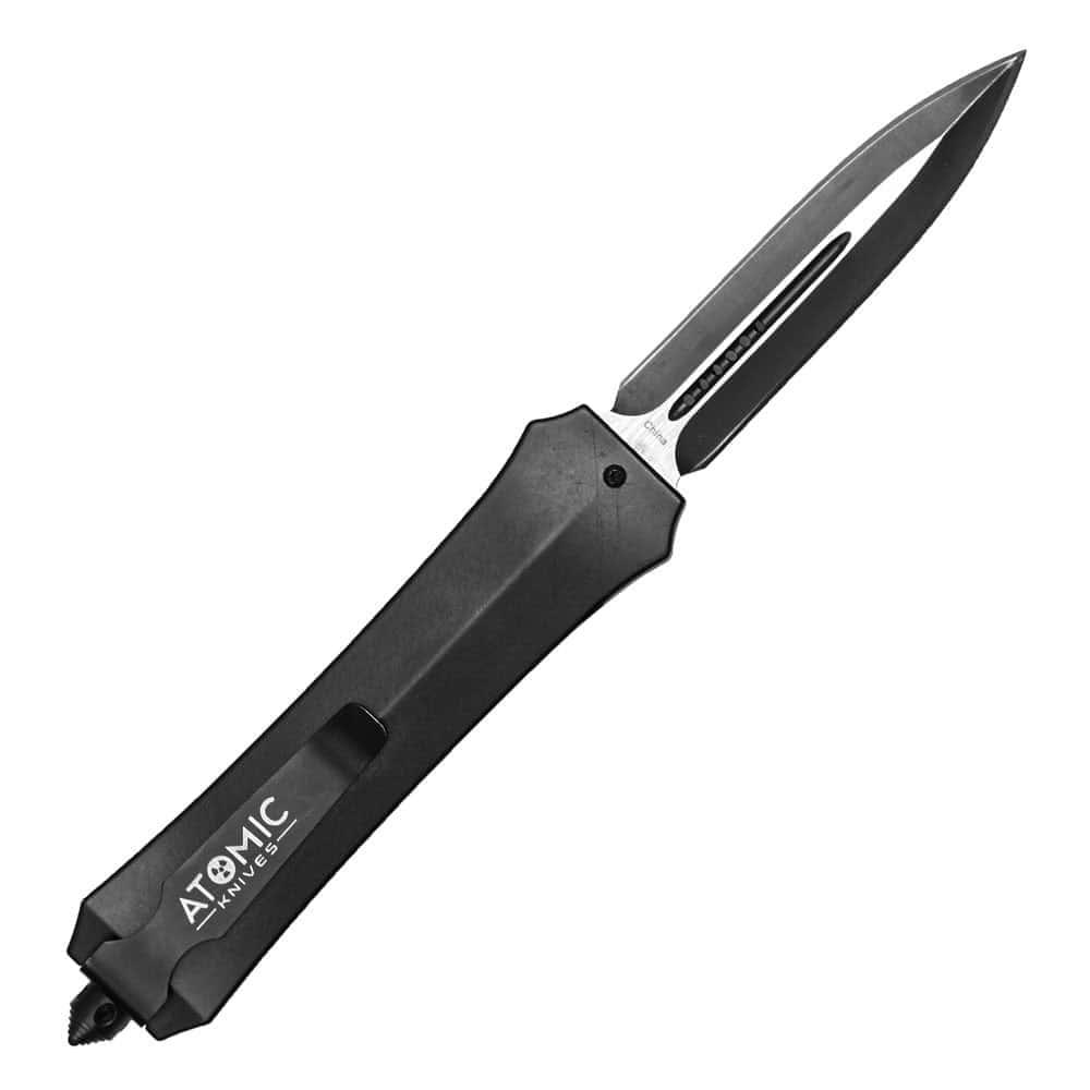Safety Technology OTF Out The Front Automatic Heavy Duty Knife - Double Edge Blade, 3.75″ Blade, 9.5″ Overall Length, 0.7 lbs, Premium Steel, Instant Deploy image