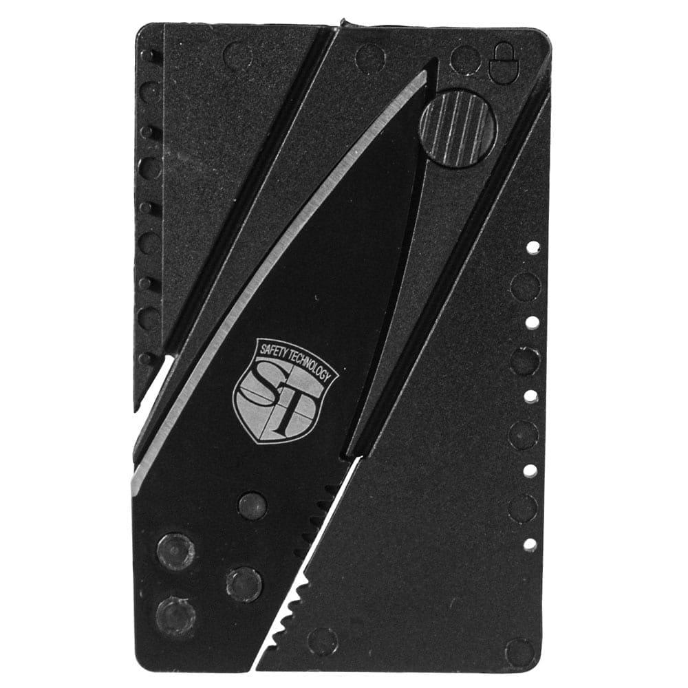 Credit Card Folding Knife 2.75-Inch Blade - Wallet-Size Stainless Steel, Blade Lock Safety, Pocket Knife Folds Flat, Discreet Everyday Carry, Black, 3.38 x 2.13 Inches