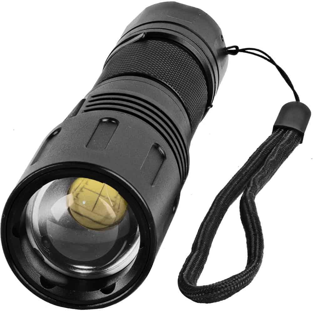 Safety Technology 3000 Lumen Zoomable LED Self-Defense Flashlight - Aircraft Aluminum, Strobe & SOS Modes, 1300-Foot Beam, Rechargeable 26650 Battery, Belt Clip Included image