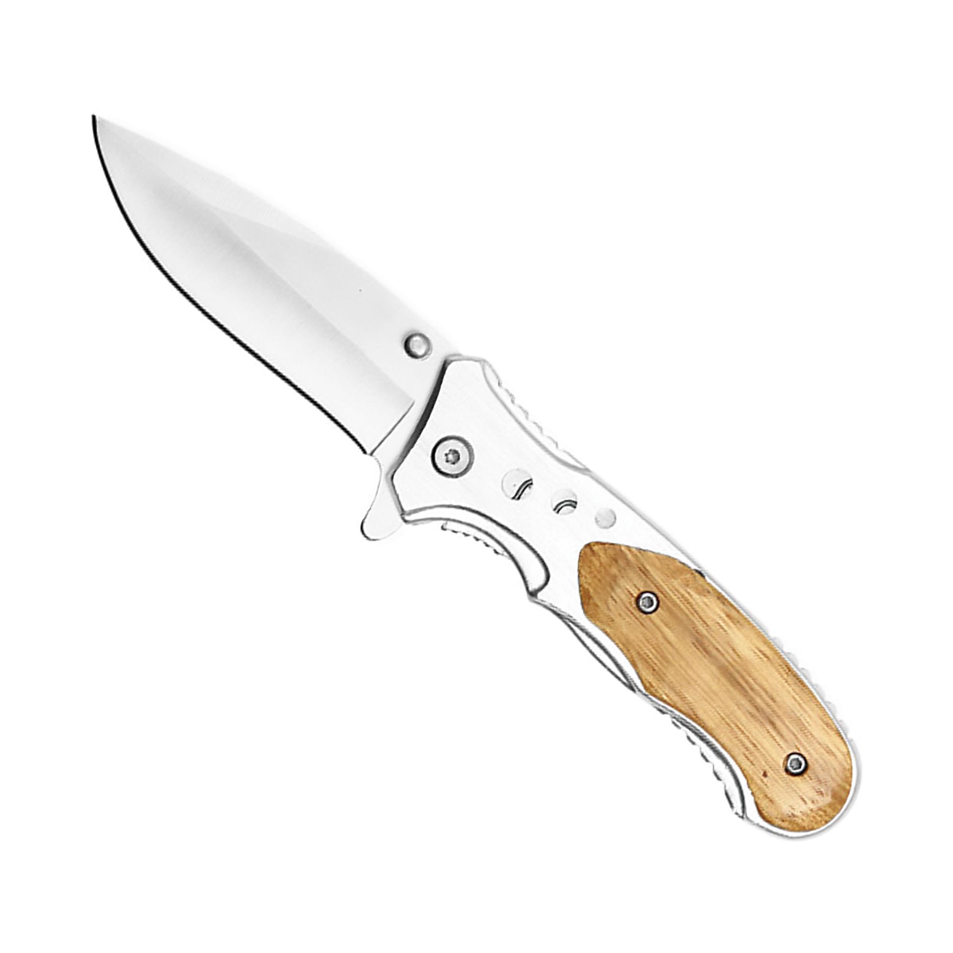 Silver Oak Spring-Assist Pocket Knife - Natural Wood image