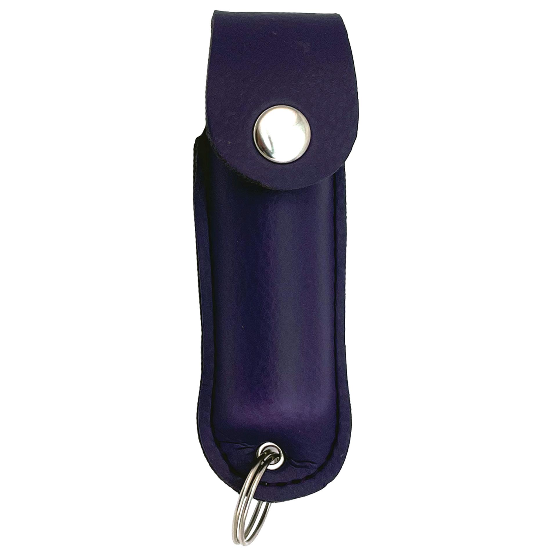 Violet Guardian Quick-Access Pepper Spray Keychain - Purple Leatherette image