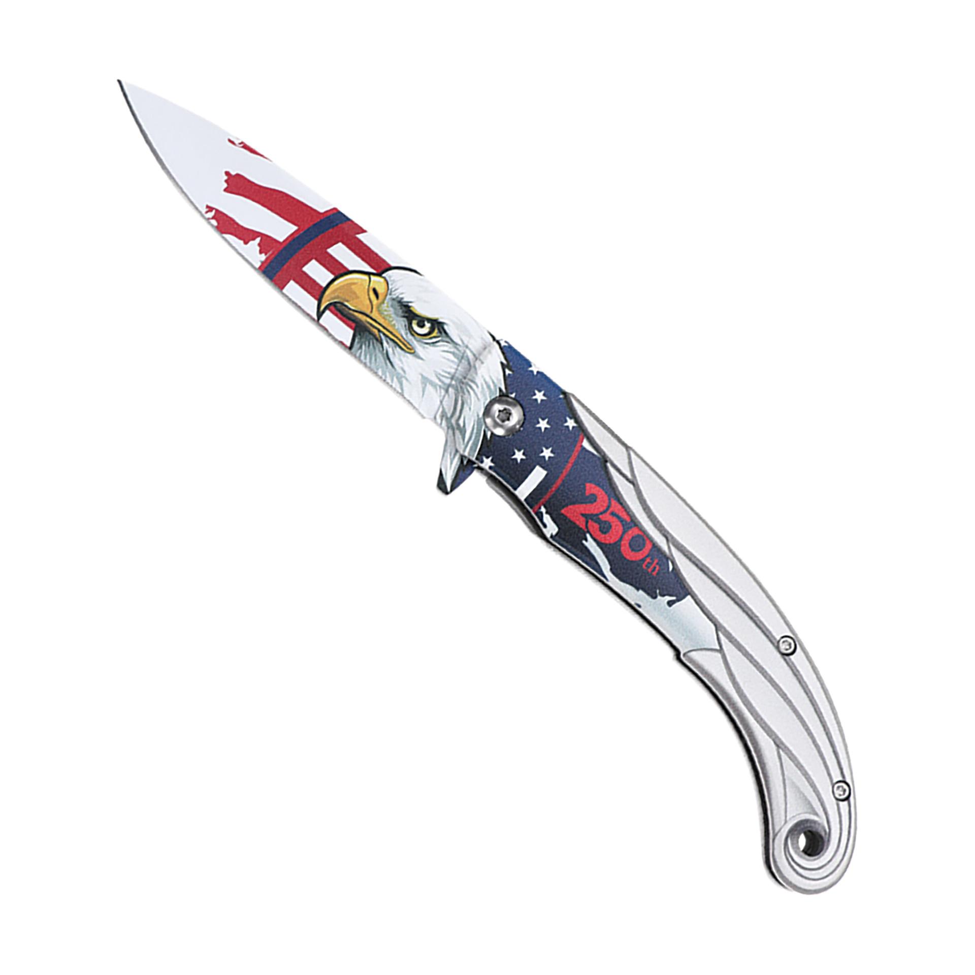 Eagle Honor 250th Commemorative Spring Assisted Knife - USA Flag image