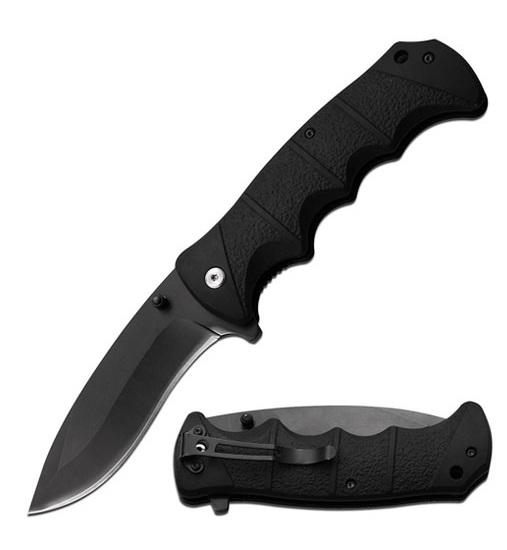 9 Inch Tactical Black Jumbo Spring Assisted Open Blade Folding Pocket Knife image