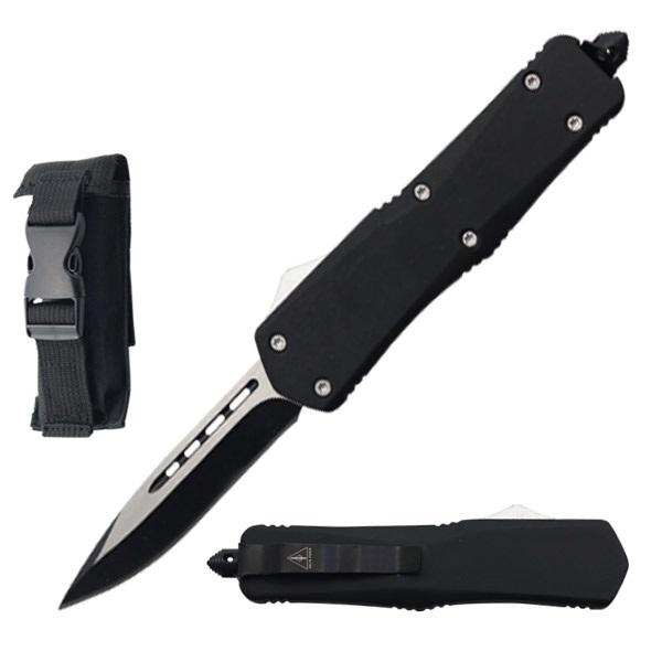 9" Black Tactical Recon OTF Combat Drop Point Blade Knife image