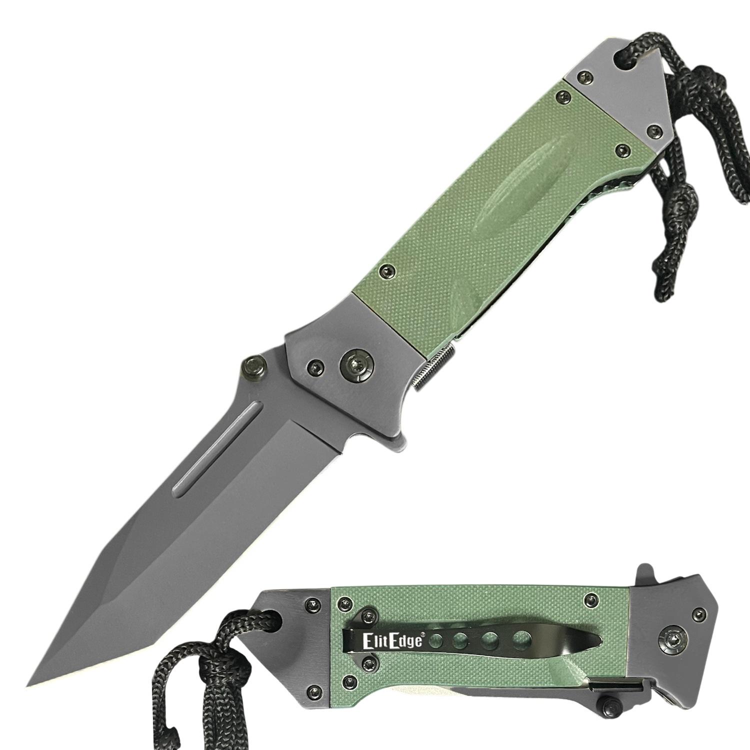 8.5" Military G-10 Handle Heavy Duty Tactical Tanto Spring Assisted Knife image