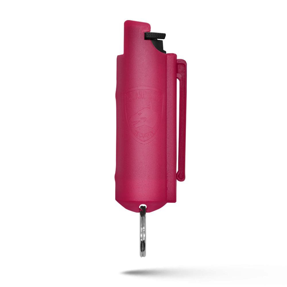 Pink Hard Case Personal Defense Pepper Spray Keychain With Belt Clip image