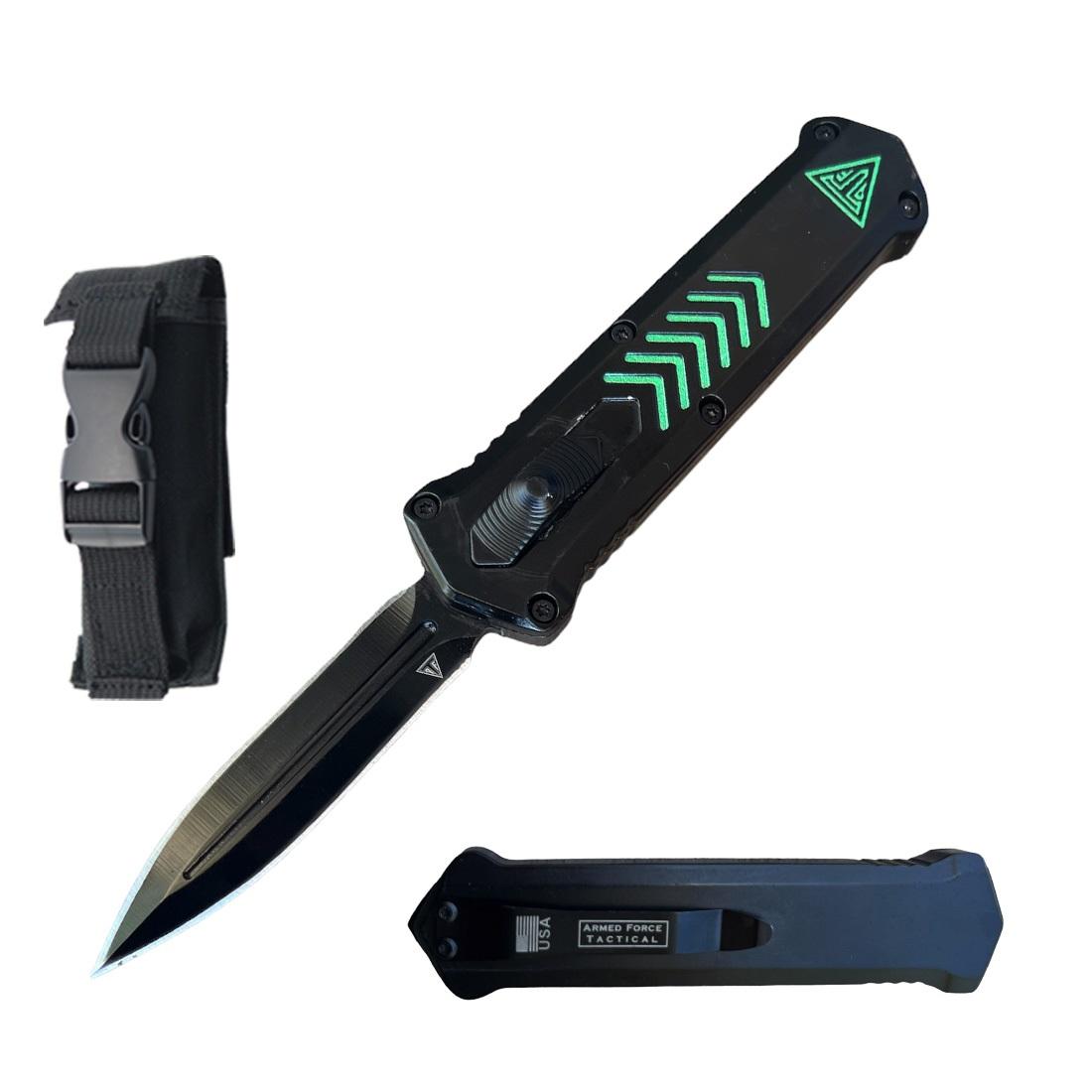 7.5" Green Arrows Automatic Dagger Point Blade OTF Knife image