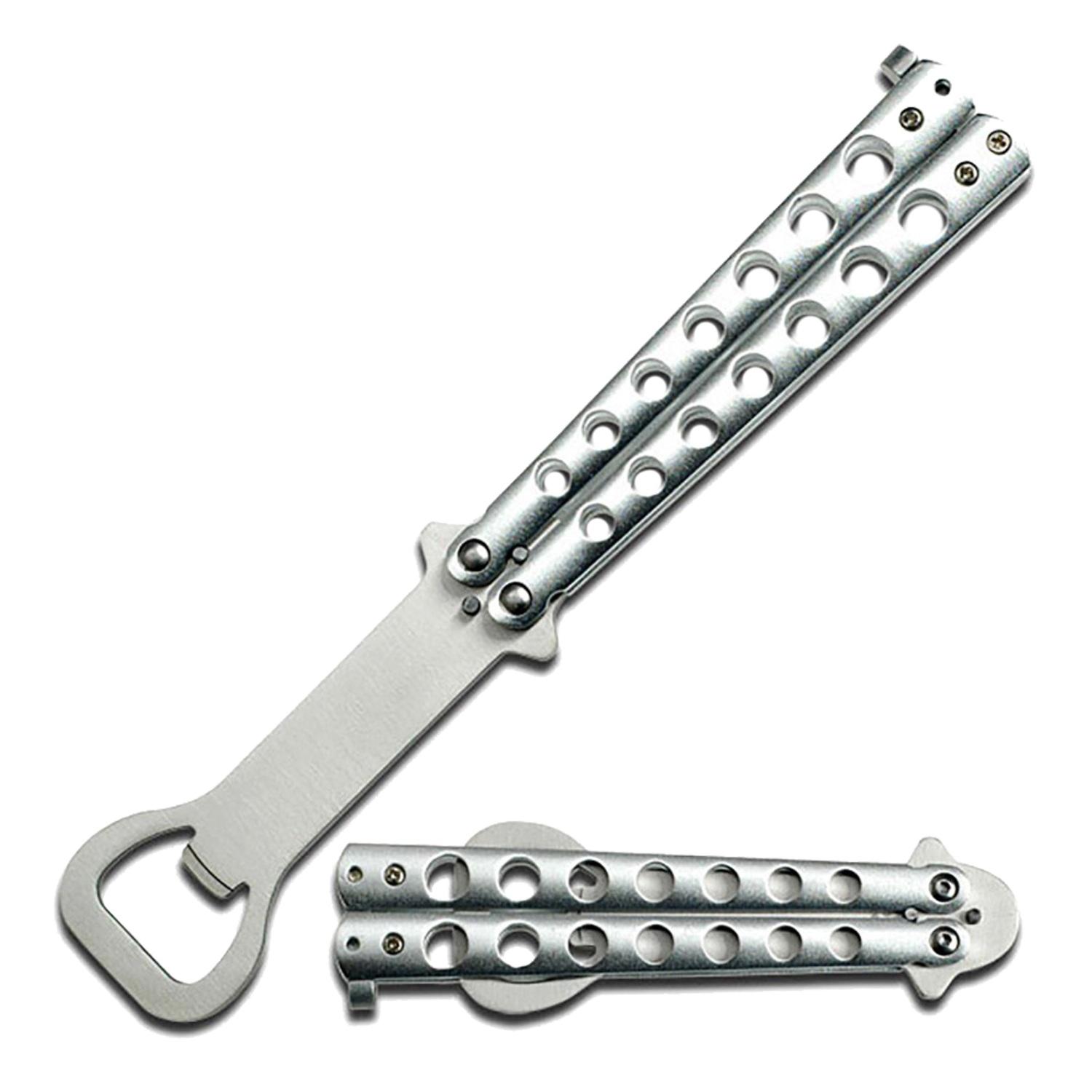 Silver Butterfly Knife Trainer Bottle Opener image