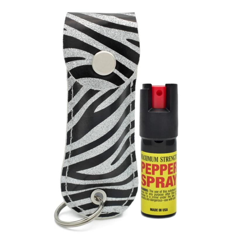 Snake Skin Pattern Personal Defense Pepper Spray OC-18 1/2 oz - Zebra image