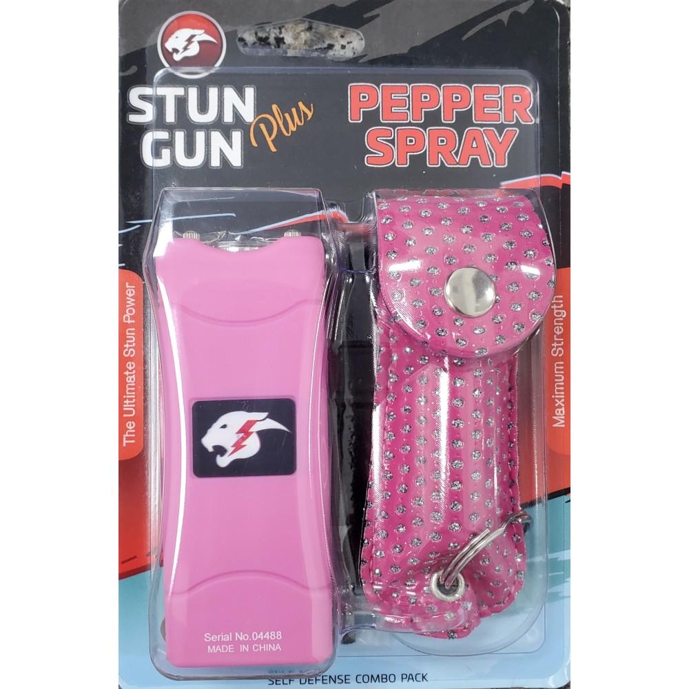Mini Stun Gun and Pepper Spray Combo for Self Defense - Pink Bling image