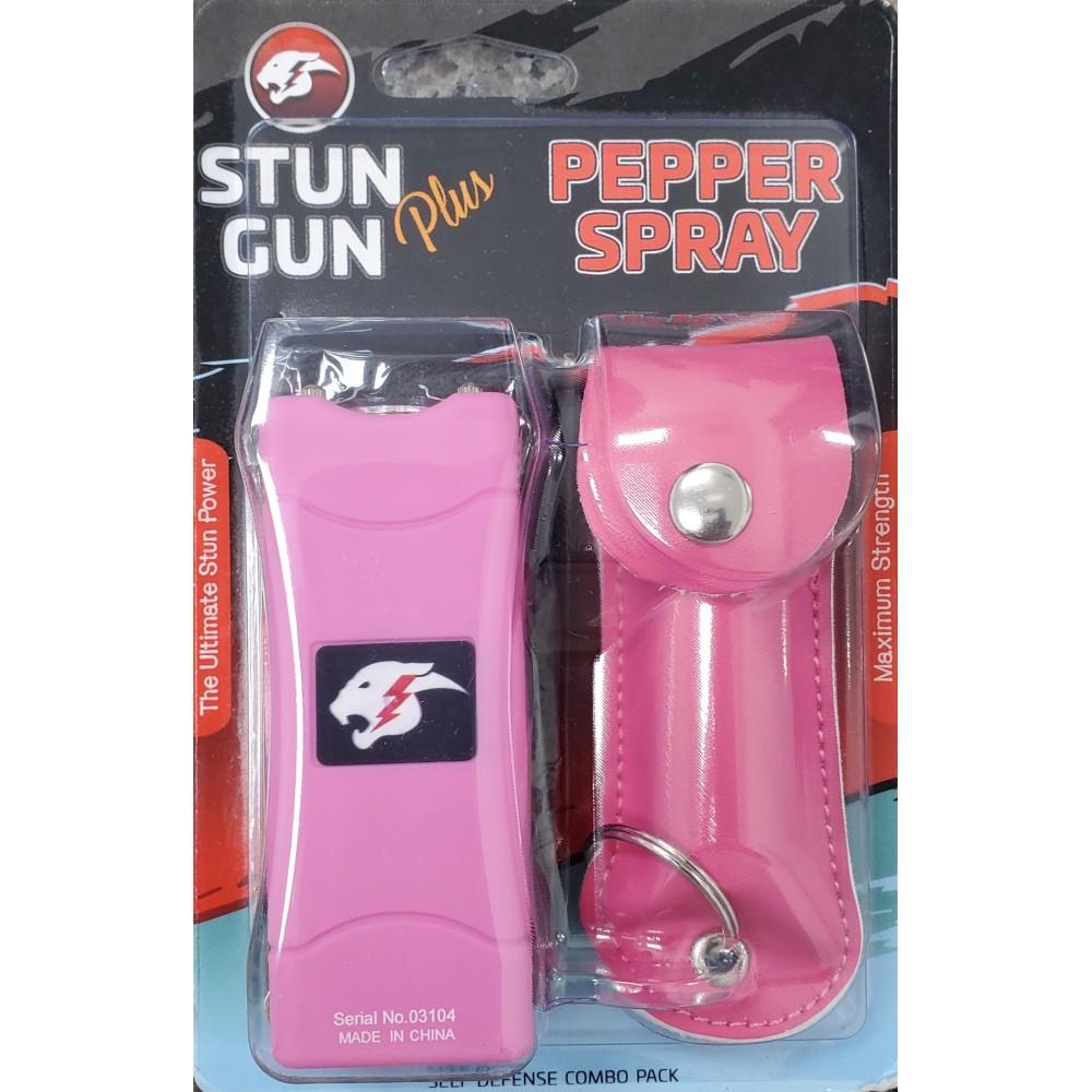 Mini Stun Gun and Pepper Spray Combo for Self Defense - Pink image