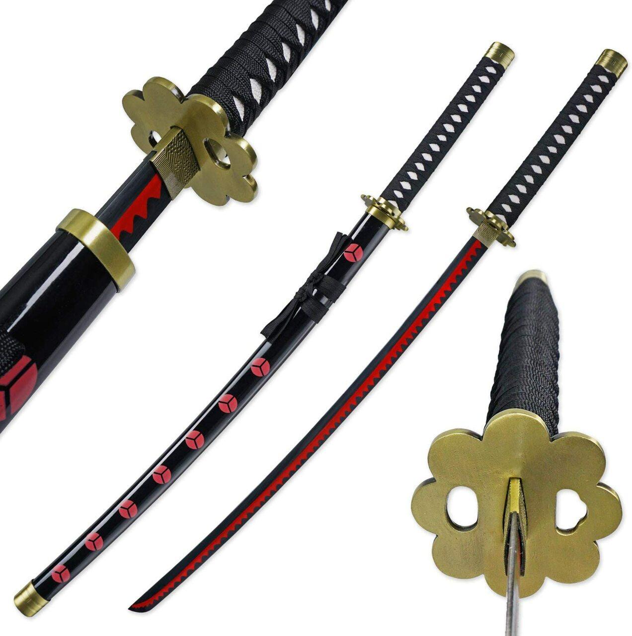Zoro's Shusui Replica Sword Red Hamon Stainless Steel Katana image