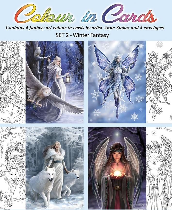 Winter Fantasy Color-In Cards - 4 Pack image