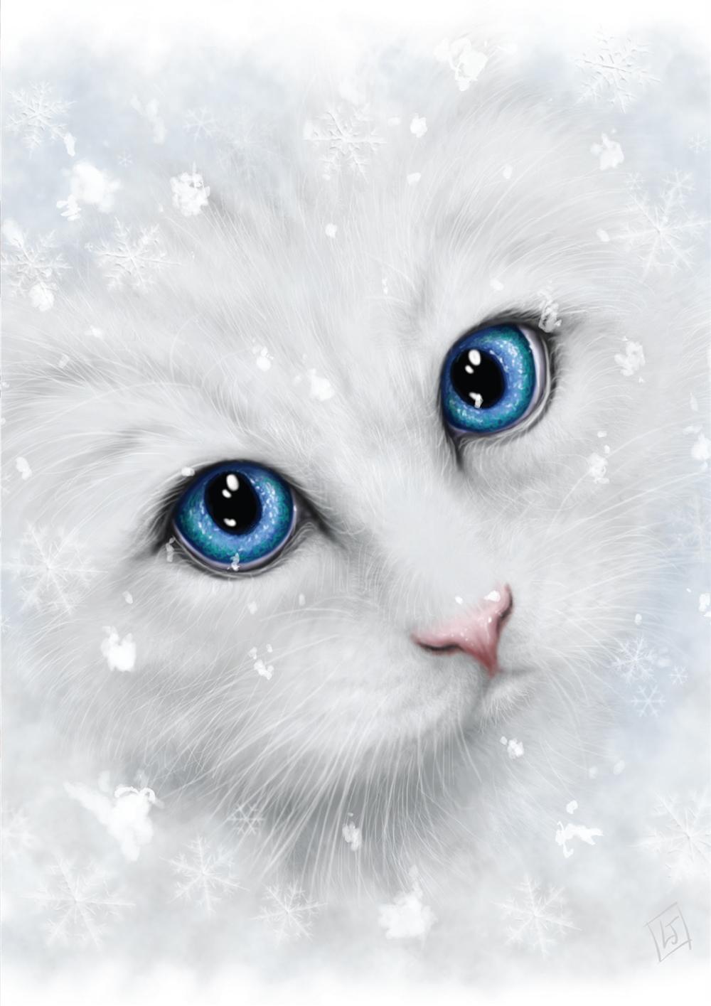 Winter Cat Card by She Black Dragon - 6 Pack image