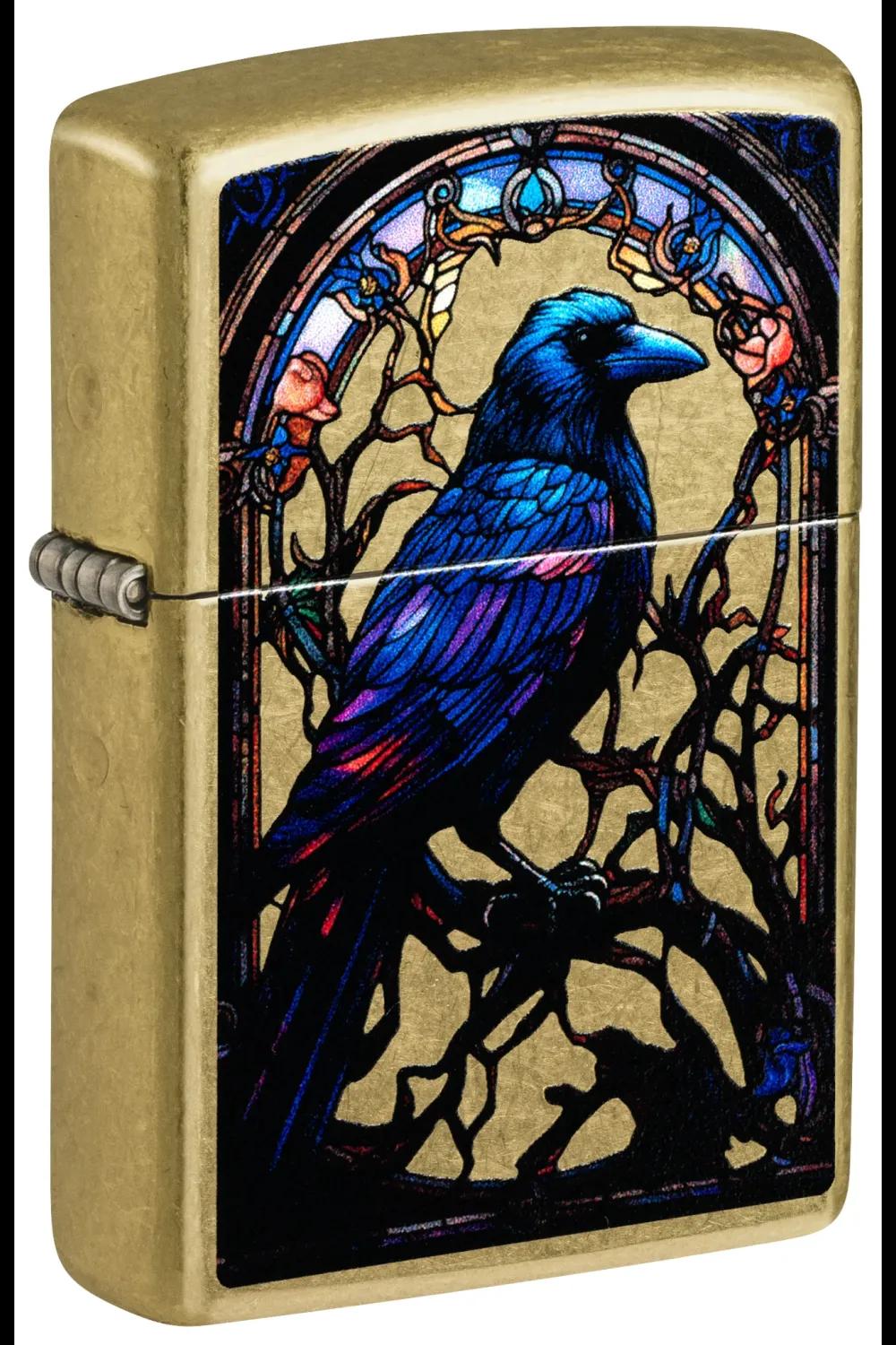 Blackbird Raven Window Zippo Lighter image