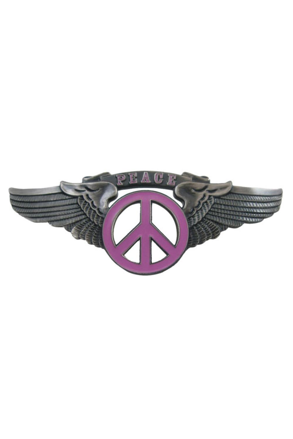 Peace Sign Wing Pin Pink Small