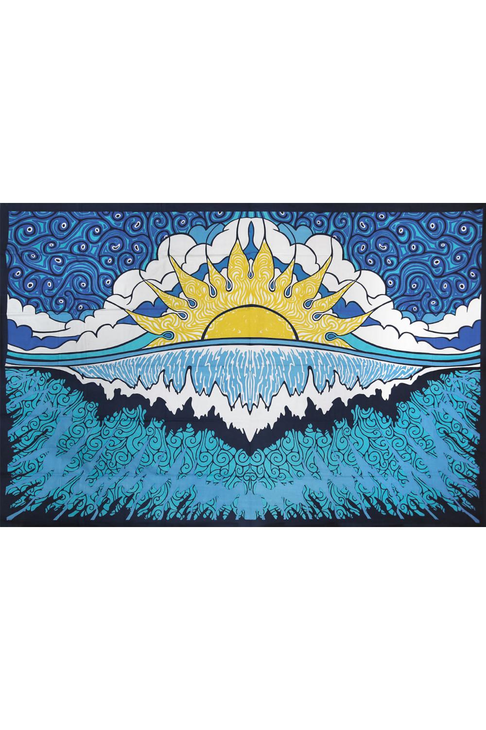 Glow In The Dark Sun Wave Tapestry - Art by Chris Pinkerton