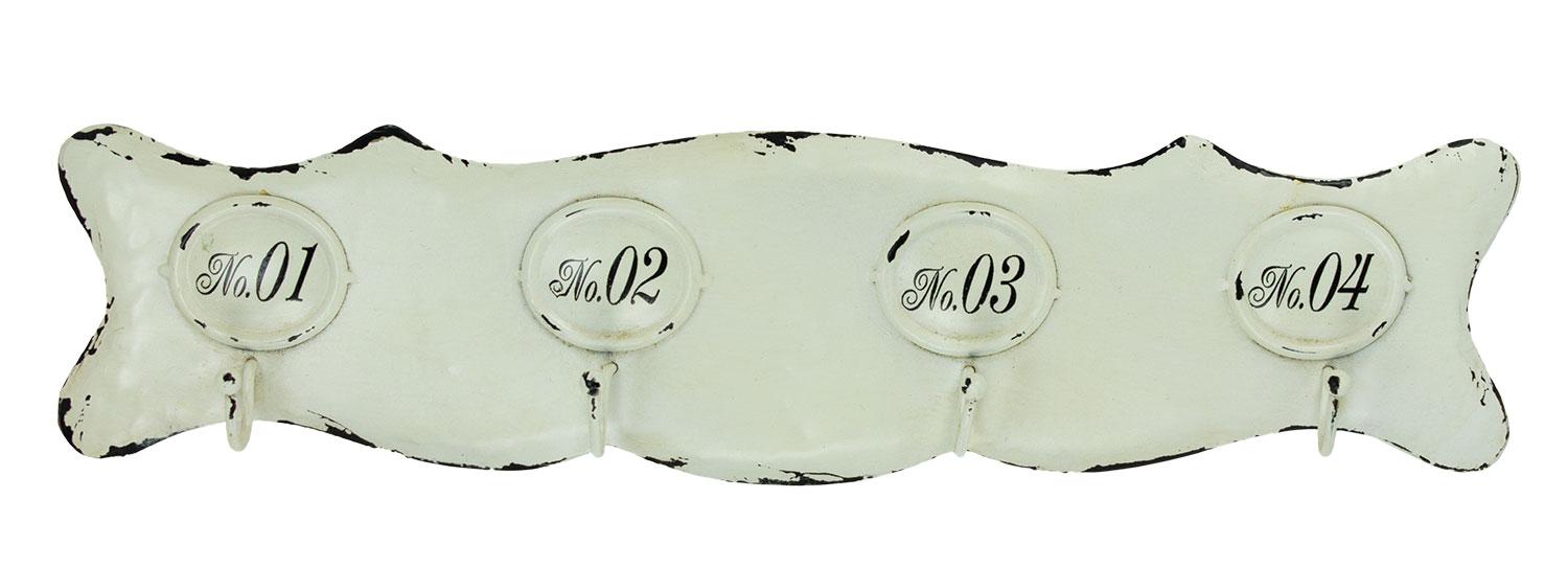 Numbered Rack - Ant.White - 4 Hooks image
