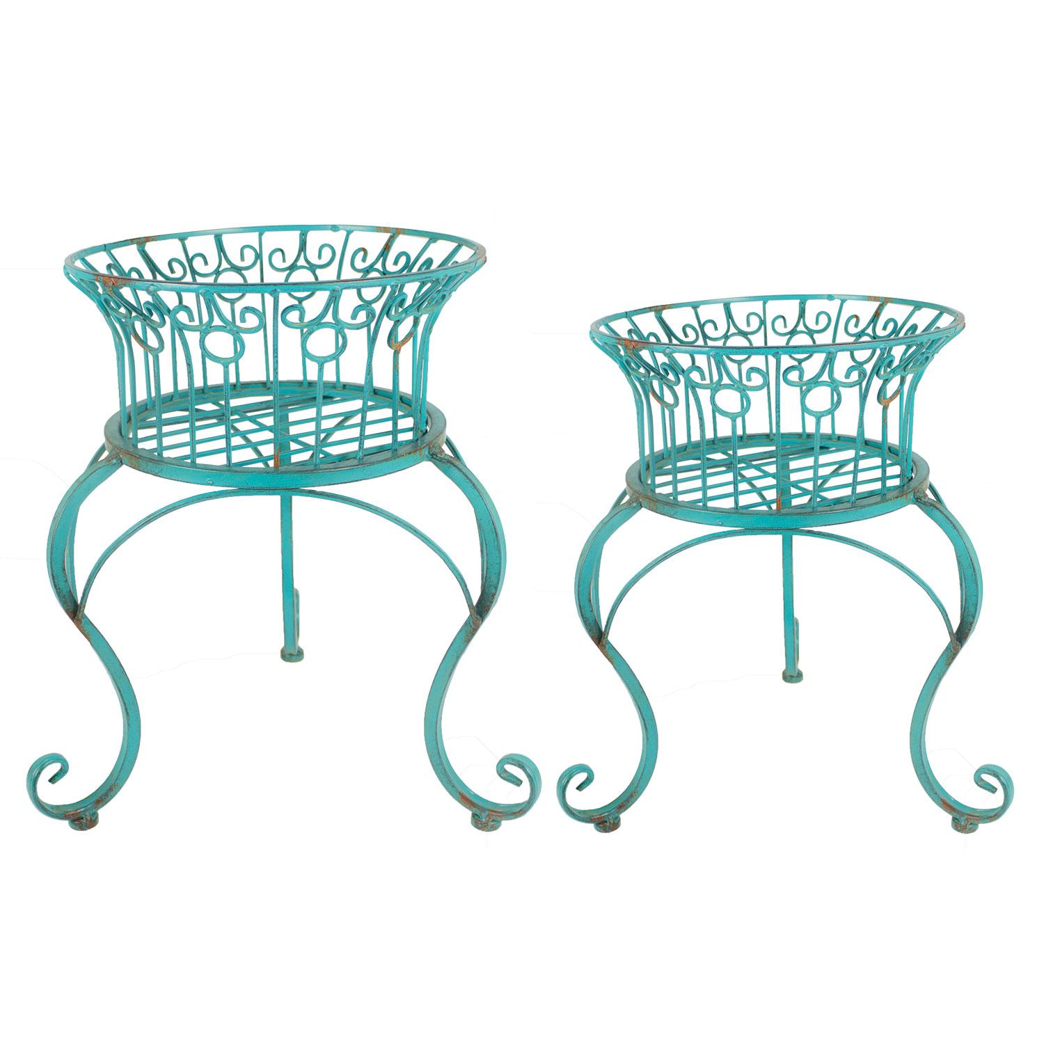 S/2 Planter Stands - Blue (Pkg. 2 sets) image