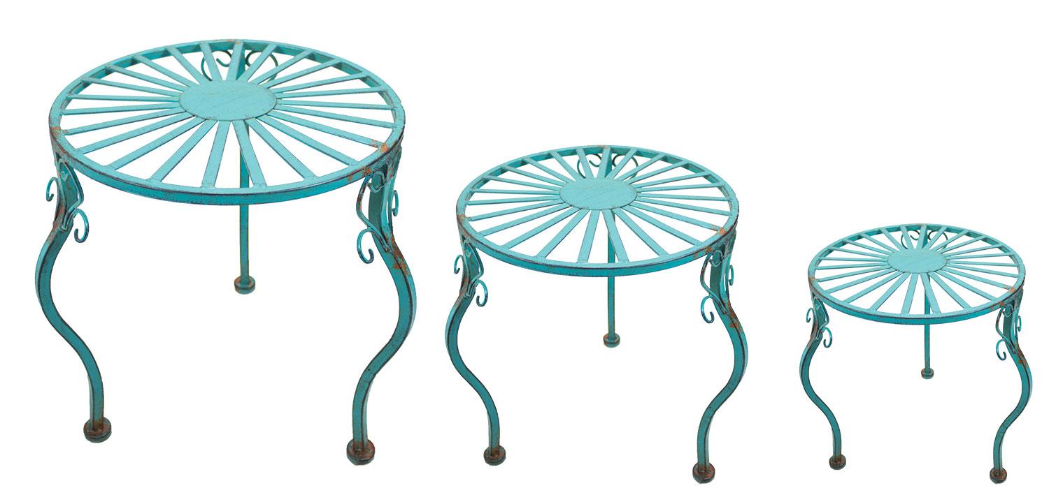 S/3 Round Planters - Blue (Pkg. 2 sets) image