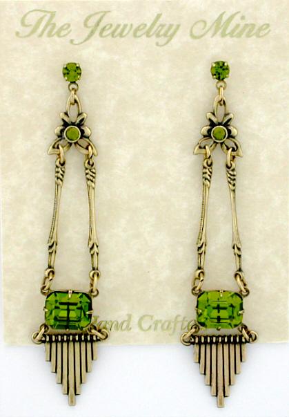 Victorian Style Chandelier Earrings - Olivine image