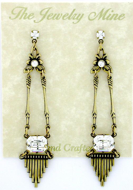 Victorian Style Chandelier Earrings - Crystal image