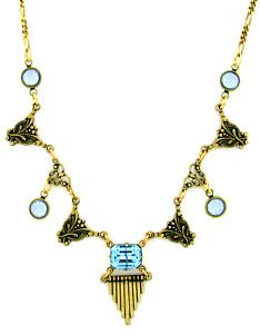 Victorian Style Austrian Crystal Fashion Y-Necklace - Lt. Sapphire image