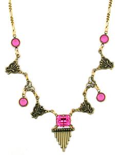 Victorian Style Austrian Crystal Fashion Y-Necklace - Pink image