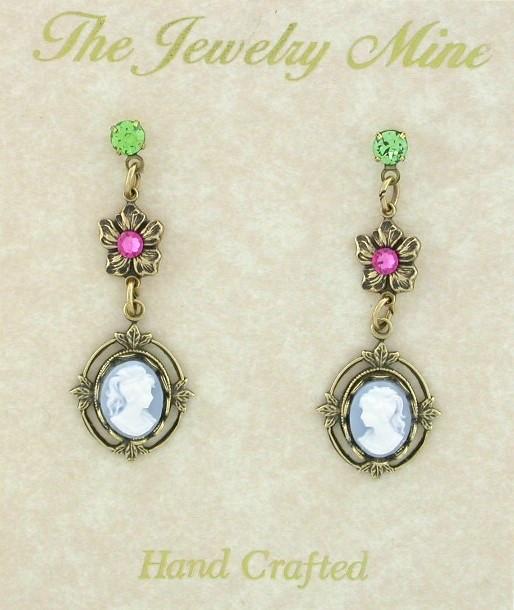 Cameos and Flowers Earrings - Multi image