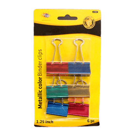 Metallic Color Binder Clips 6ct image