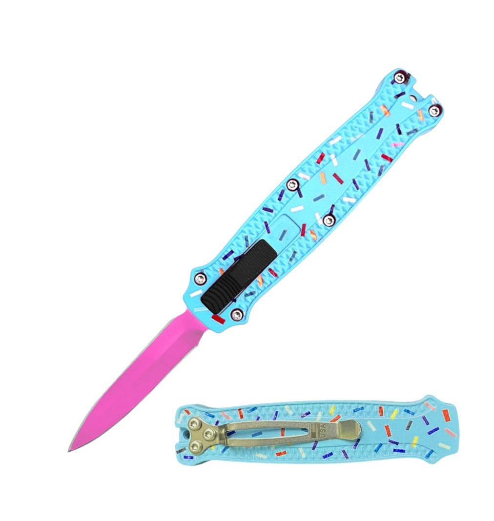 5.35" Sprinkles Lizard Tongue The Wicked Mini OTF Automatic Knife