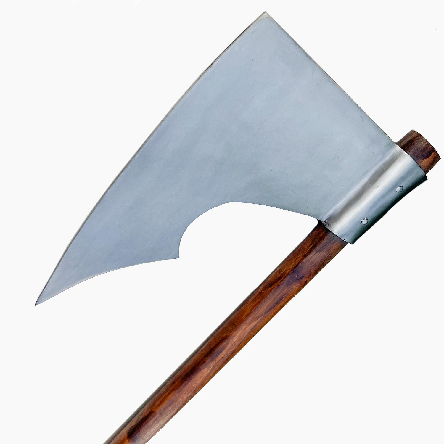 Handcrafted Forged Carbon Steel Medieval Battle Axe 30.5" image