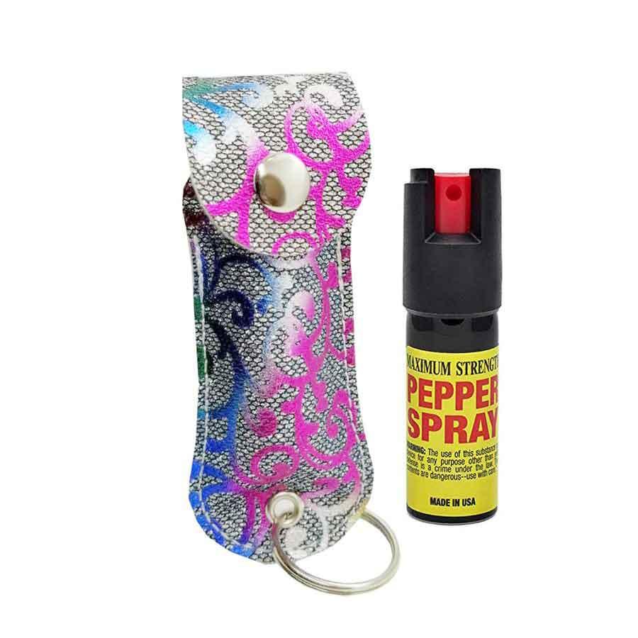 Designer Flower Case Keychain Personal Defense Pepper Spray OC-18 1/2 oz image