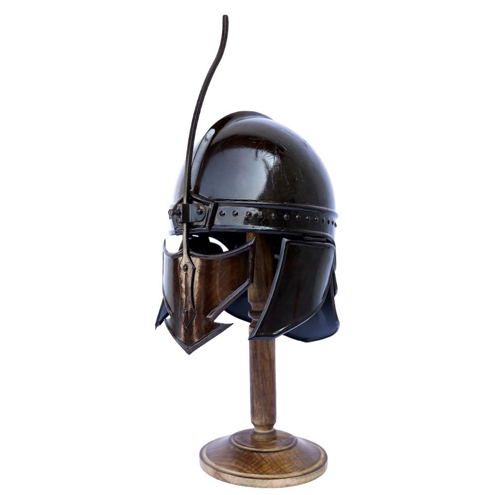 Medieval Armor Black Knight Helmet with Display Stand image