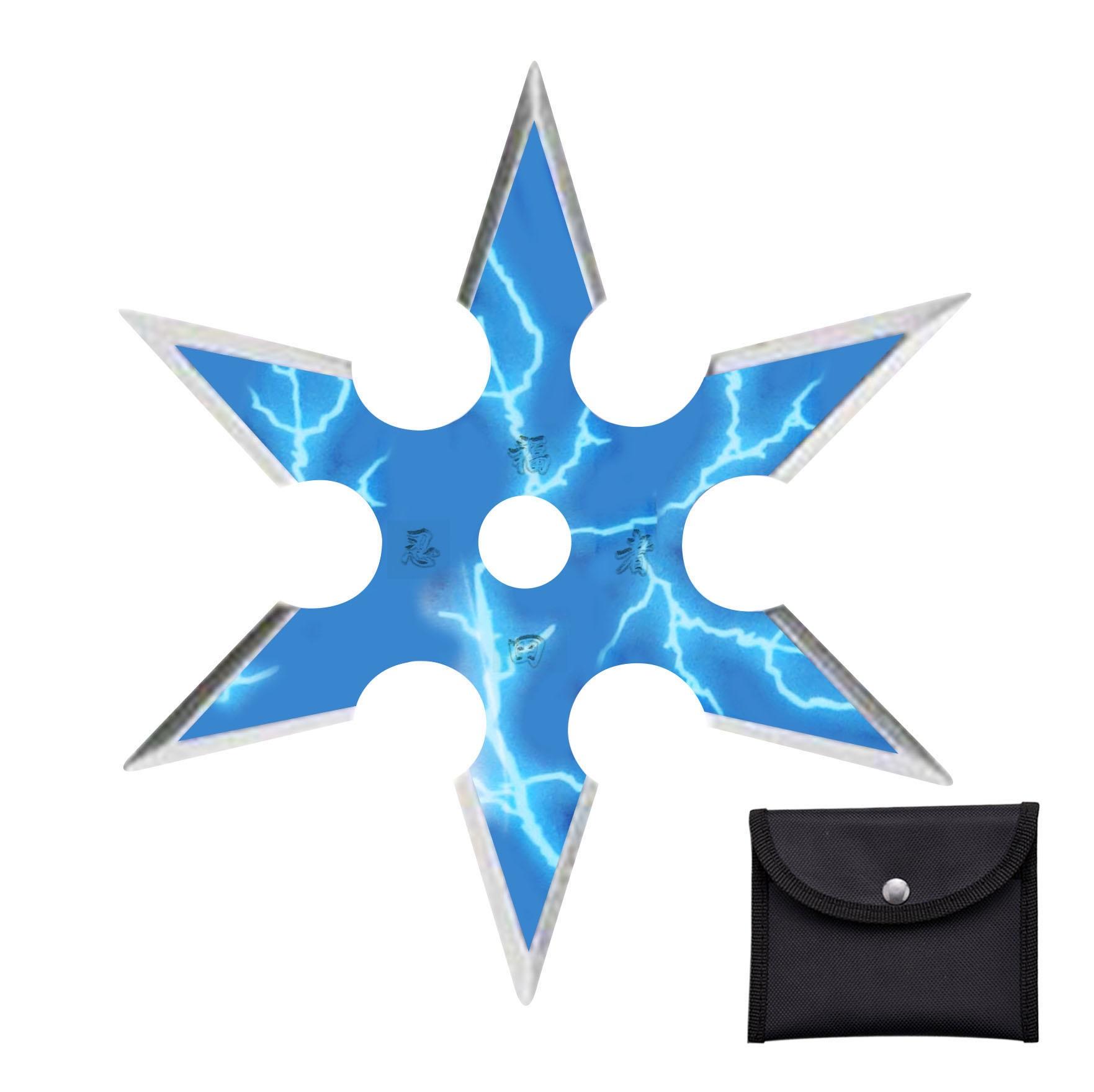 Ninja Six Point Lightning Throwing Star Shuriken Knife Blade image