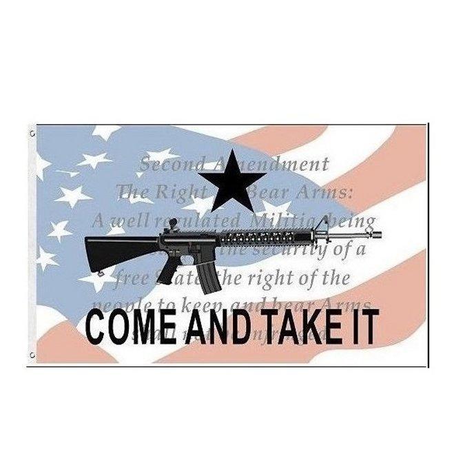 3'x5' COME AND TAKE IT Flag *American Flag/Gun/2nd Amendment image