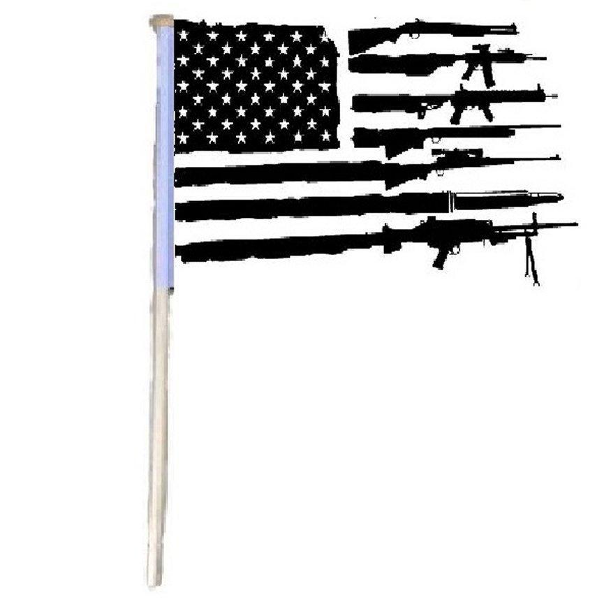 12"x18" Stick Flag [Black & White Gun] image